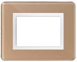 Placca personal s44, colore beige lucido - 3 moduli