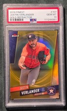 2019 Topps Finest Extended Gold Refractor /50 Justin Verlander #107 PSA 10 POP 5