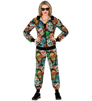 ''TRAININGSANZUG DIA DE LOS MUERTOS'' Oberteil Hose XXL Anzug Kostüm Grusel neu