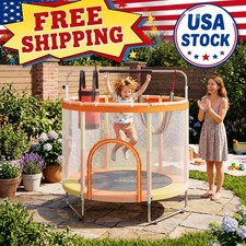 55" Trampoline for Kids, 400Lbs ASTM-Approved Mini Toddler Trampoline Capacity