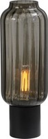 Tischleuchte Glas Metall 43 Cm Schwarz E27 Schlafzimmer Wohnzimmer Tischlampe