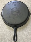 Vintage Griswold Cast Iron No 10 Large Block Logo Skillet p/n 716 Erie PA