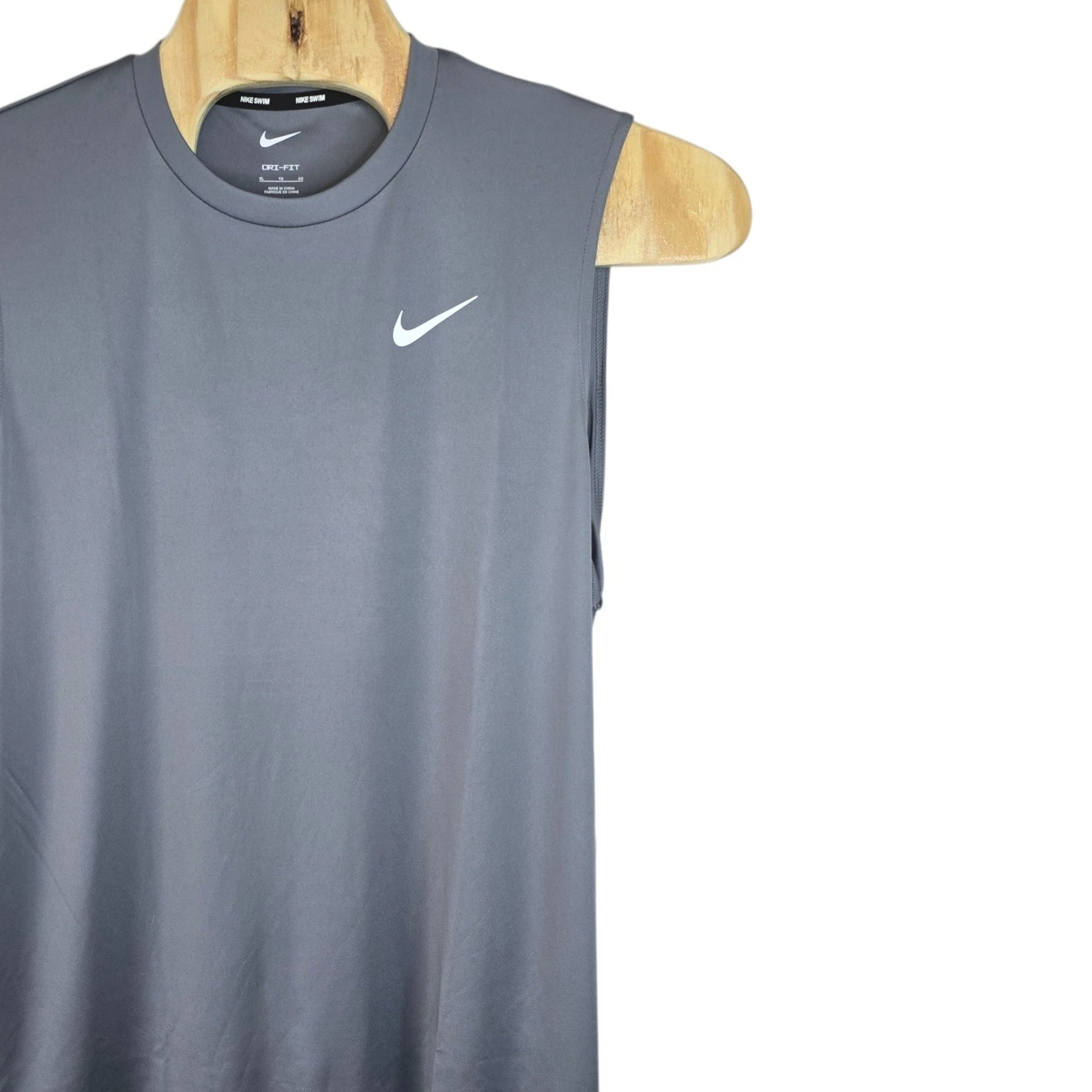 Nike Swim Dri-FIT Sleeveless Rash Guard Grey UPF 40+ NESSA585-051 Mens XL NEW