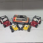 Vintage Tonka Diecast Cars Jeeps Van Lot Red Yellow Silver Black White