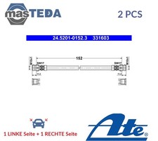 245201-01523 BREMSSCHLAUCH BREMSLEITUNG HINTEN ATE 2PCS FÜR SKODA CITIGO