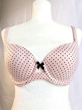 32DD Summer Peach Black Dot Smooth Body by Victorias Secret Lined Demi Bra