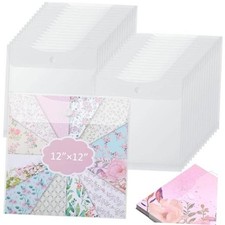 Pcs 12 x 12 Scrapbook Paper Storage Organizer Top Loading Plastic Craft 48