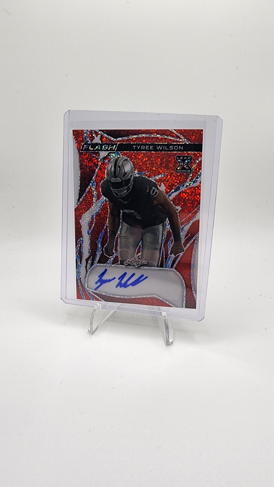 Tyree Wilson Leaf Eclectic Flash Autographs #FATW1 Red Metalized Sparkles