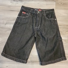 Southpole Shorts Boy 10 Black Y2K Baggy Denim Pockets Carpenter Flat Front VGT