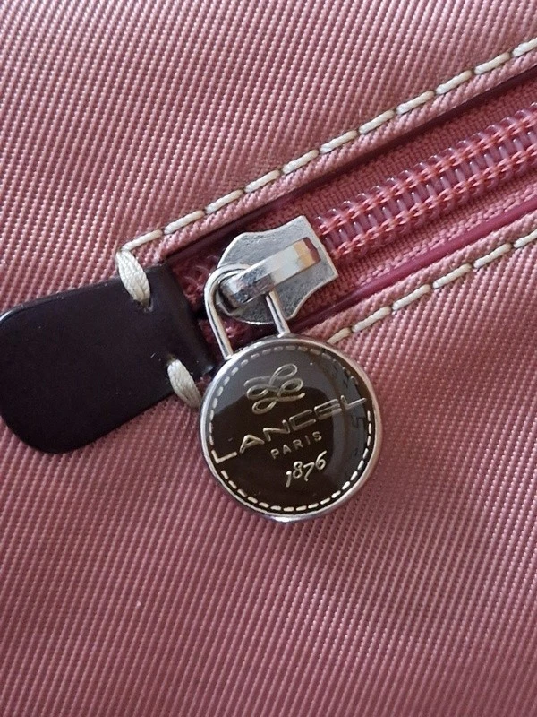 Sac à main Lancel Paris bandoulière en toile rose - Photo 3/4