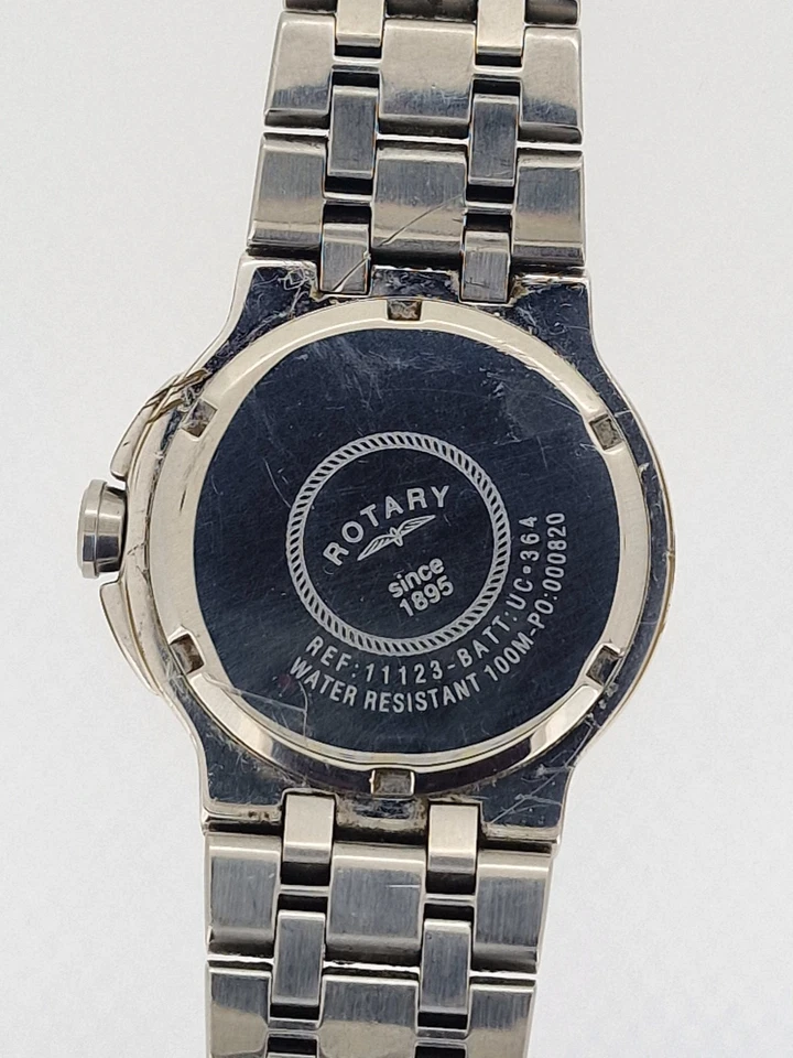 Rotary Reloj Hombre Cuarzo 11123 Plateado Acero Inoxidable - FUNCIONA - *Cierre Roto* Foto 2 de 4