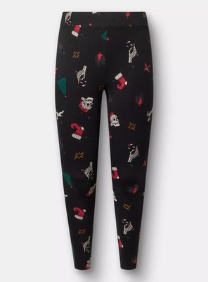 Torrid Creepy Holiday Skull Full-Length Leggings Deep Black 00 M L 10 #J70604