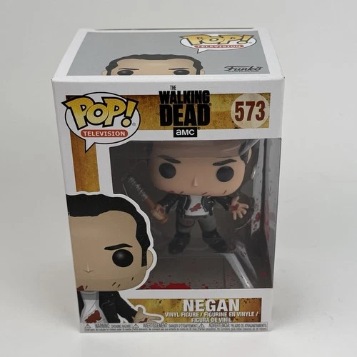 FUNKO POP! THE WALKING DEAD DISPLAYED BLOODY NEGAN #573 Box Stained