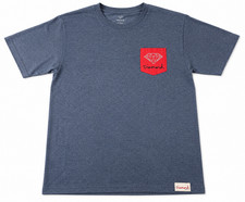 Diamond Men's Blue Pocket T Shirt Large Made in USA Cotton Blend Short Sleeve