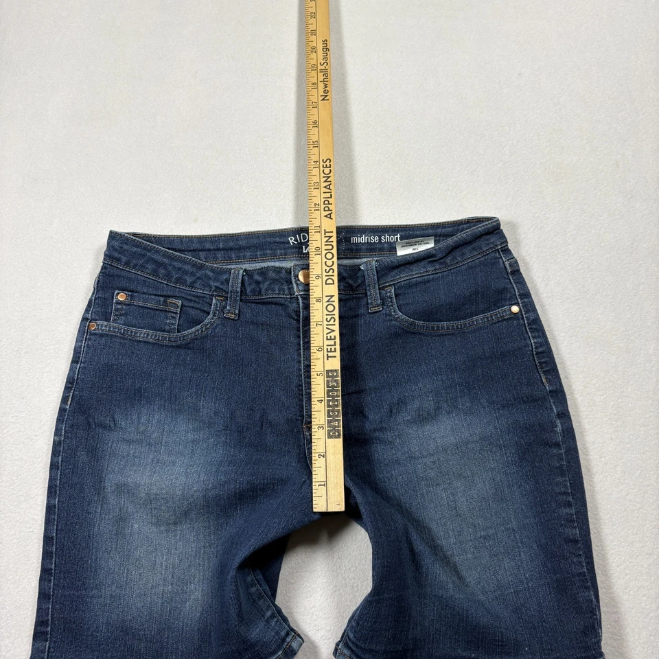 Riders By Lee Womens Shorts 12M Blue Denim Mid Rise Stretch Bermuda Y2K Vintage - Image 4 of 4