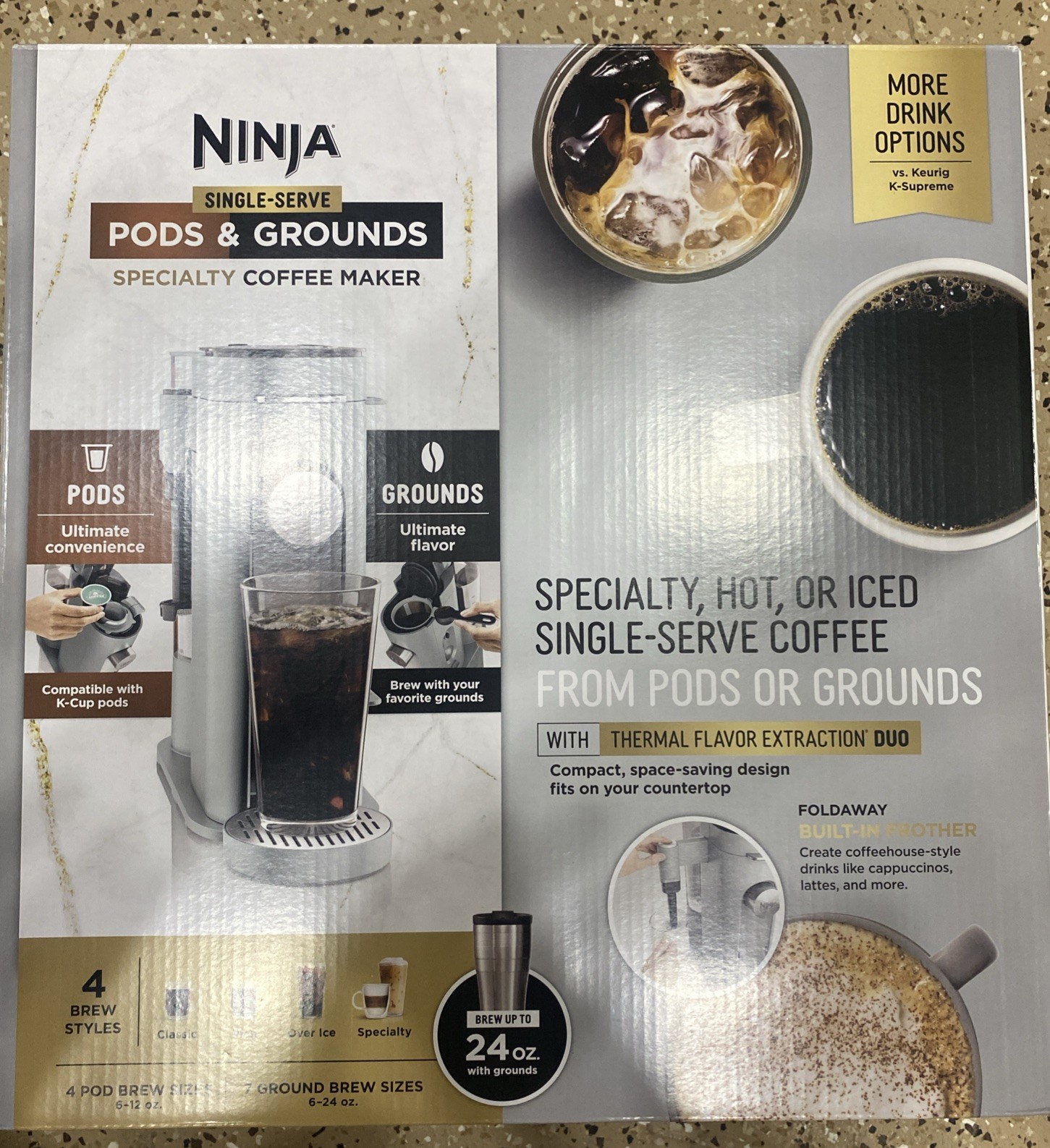 Ninja - Pods & Grounds Specialty Single-Serve Iced Coffee Maker, K-Cup Pod Co...
