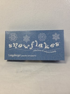 Longaberger Snowflakes Pewter Holiday Christmas Ornaments 2000 2'' NEW