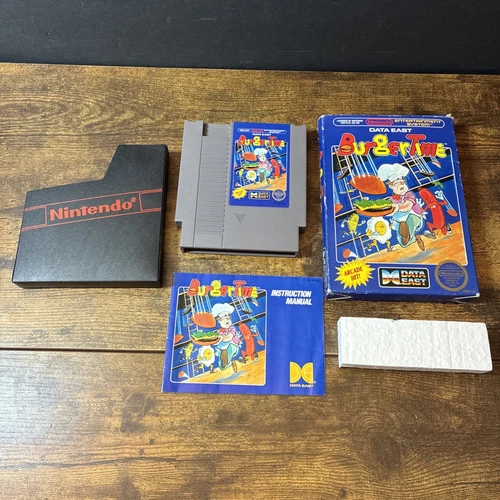 Nintendo NES 1987 Video Game BURGER TIME CIB Complete w/ Box Data East USA REV-A
