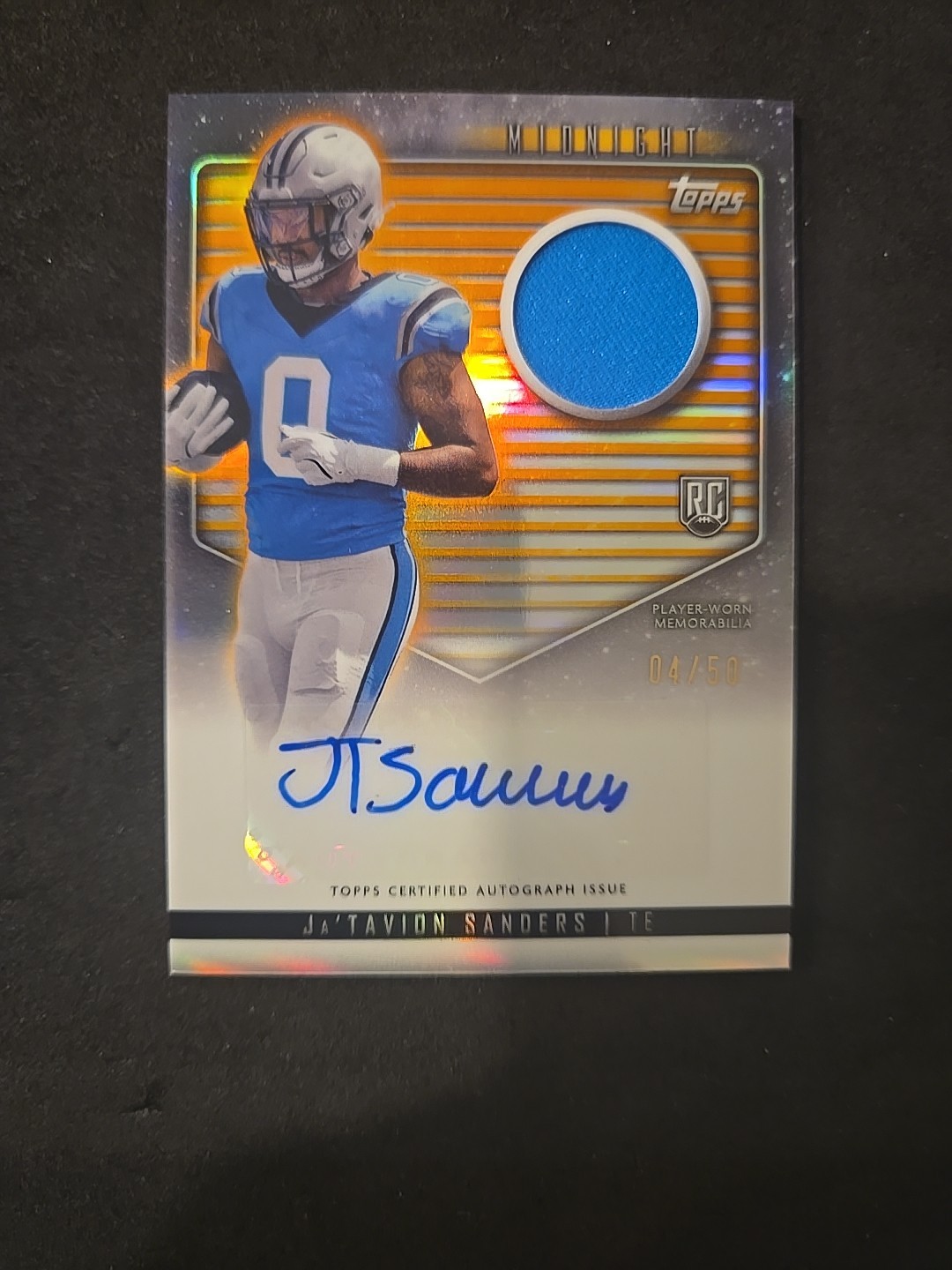 Ja'Tavion Sanders Topps Midnight Rookie Jersey Autographs #RJAJS Midnight