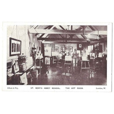 MILL HILL St Mary's Abbey School The Art Room, Elliott & Fry Postkarte, unbenutzt
