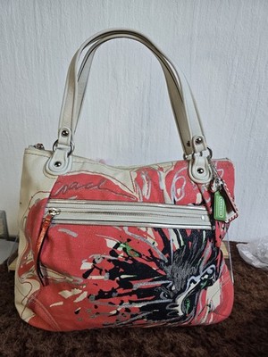 NWT Coach 19029 Poppy Placed Sequin Glam Flower Tote Shopper Purse Bag