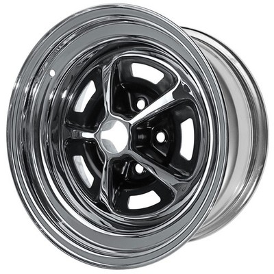 Chrome/ Black 15''X7'' Magnum 500 Single Wheel Mustang 1965-1973