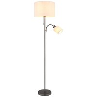 Stehlampe Stehleuchte Wohnzimmerlampe Lesefunktion Schwarz Metall H 165 Cm
