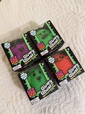 SET OF ALL 4 NeeDoh GLOWY GHOST Costumed Glow-in-the-Dark Squishy Squeeze Toy