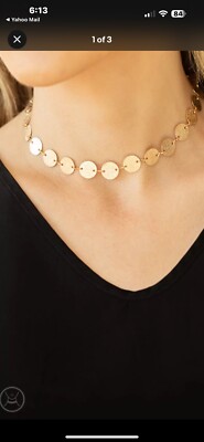 Paparazzi ~ Reflection Detection Gold Choker Necklace ~  NEW RELEASE 2021 
