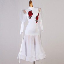 Latin Ballroom Dance Dress Modern Salsa Waltz Standard Long Dress F503 3 Colors