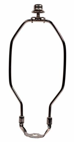 8" Regular Weight Lamp Harp, Finial and Harp Base Set, Polished Nickel Finish
