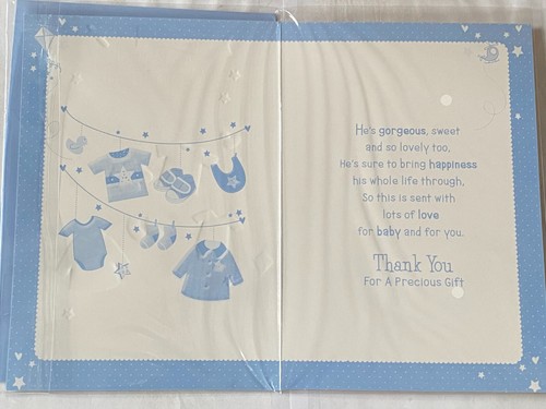 On The Birth Of Our Grandson Card A From The Grandparents Thank You - Picture 12 of 29