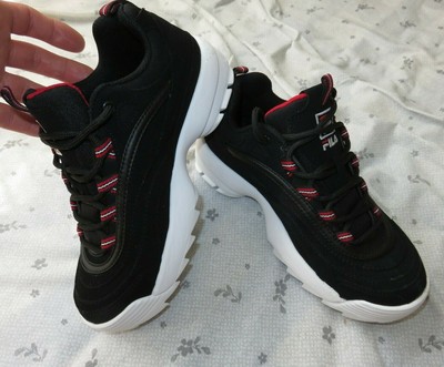 fila black leather trainers