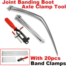 Set of Joint Banding Boot Axle Clamp Tool + 20 BAND Clamps For Auto / ATV CV US