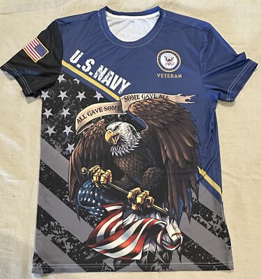 US Navy Veteran All Over Printed TShirt XL All Gave Some, Some Gave All