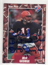 JEFF GEORGE  ILLINOIS UNIVERSITY PERSONALIZED AUTOGRAPHED CARD