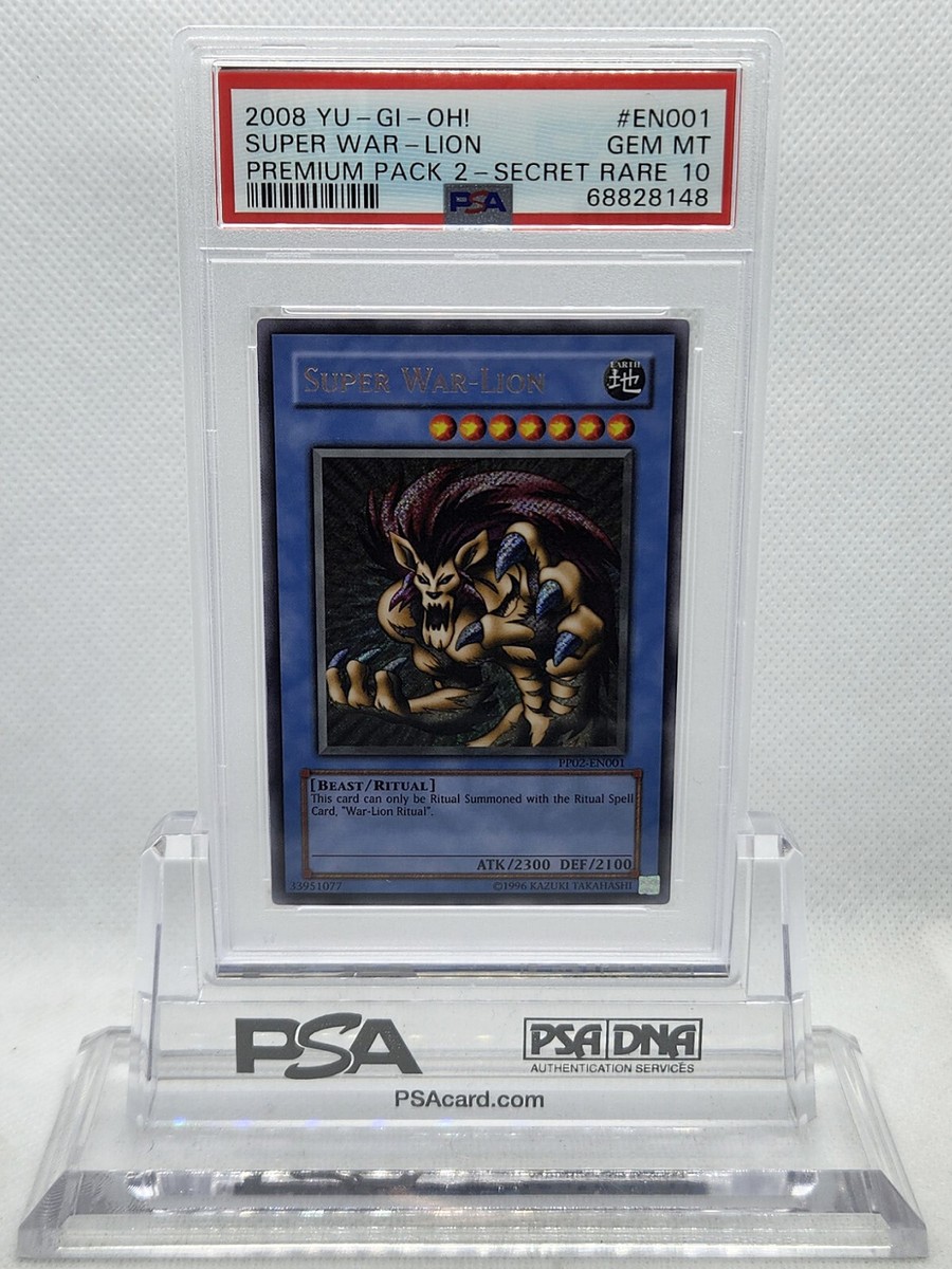 YUGIOH PP02-EN001 SUPER WAR-LION SECRET MISPRINT PSA 10 GEM MINT