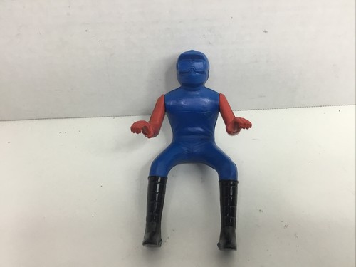 Vintage 1970s Motocross Cycle Motorcycle Driver USA Figure Blue/Red 6” - 第 5/8 張圖片