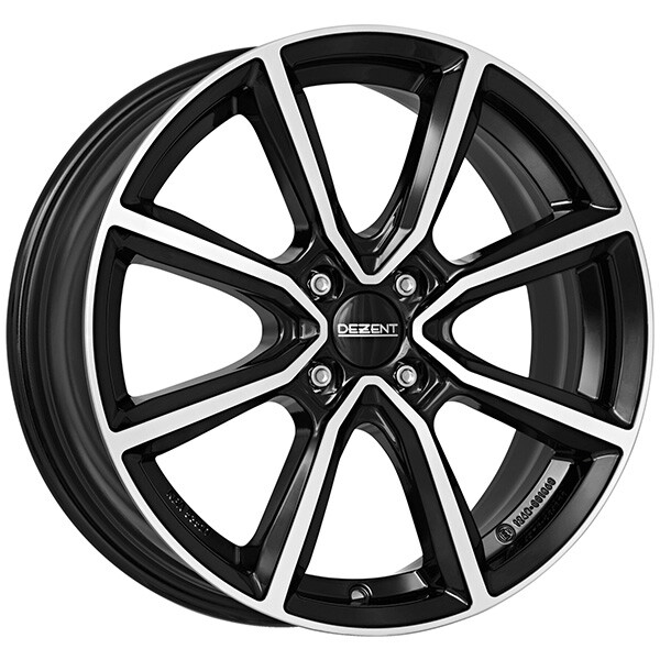CERCHIO IN LEGA DEZENT TN DARK PER DACIA LOGAN MCV 6.5X16 4X100 BLACK/POLIS T16