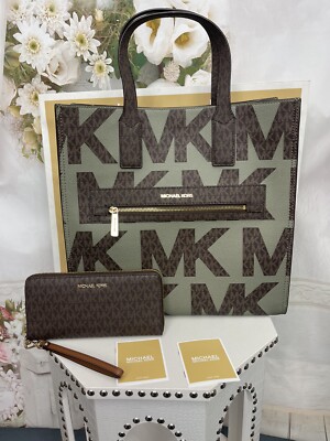 マイケルコース　キンバリー　トートバッグ　35F0GKFT9V Michael Kors 35F0GY9T3I Kenly Large Graphic Logo Tote Bag - Optic