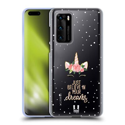 HEAD CASE DESIGNS UNICORN FLOWERS SOFT GEL CASE FOR HUAWEI PHONES 4