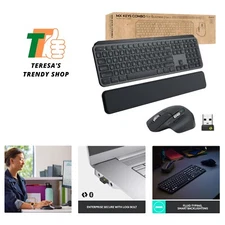 High-Performance Graphite Wireless Keyboard & Mouse - MX Keys Combo for Business