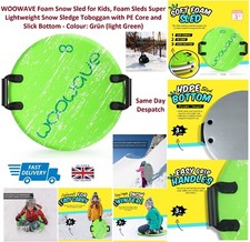 Foam Snow Sled for Kids Super Lightweight Sledge Toboggan PE Core  Slick Bottom