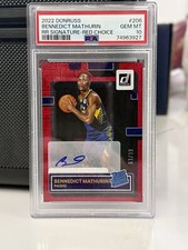 2022 Donruss Benedict Mathurin Rated Rookie AUTO Red Choice /99 🔥 PSA 10