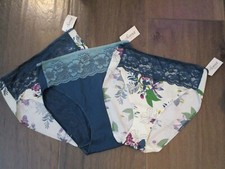 3-PACK SOMA VANISHING EDGE LACE HIGH LEG PANTIES IN JUNGLE/DARK GREEN SIZE SMALL