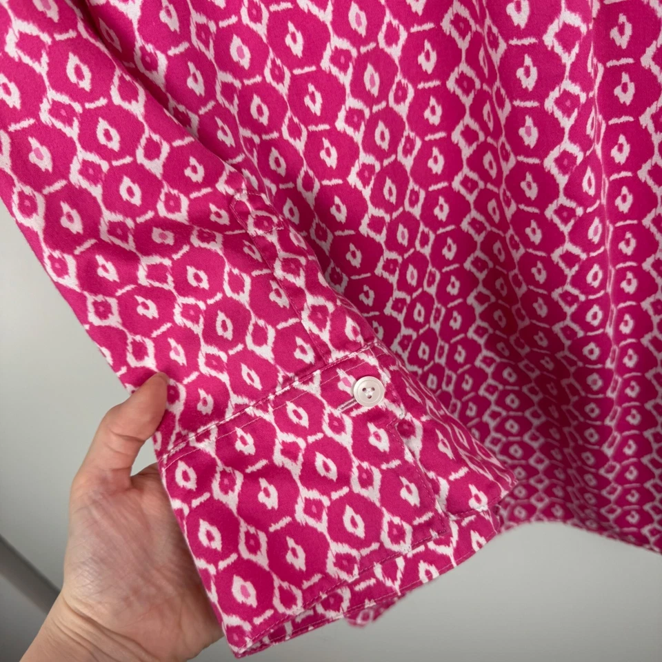 Camisa informal Westbound para mujer sin arrugas con botones talla 1X rosa manga 3/4 Foto 2 de 4