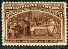 1893 5c COLUMBIAN MINT, NO GUM #234
