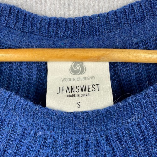 Jeanswest Jumper Womens Small Blue Knit Australian Wool Alpaca Blend Lightweight - Picture 2 of 6