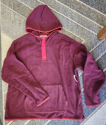 Amazon Essentials Men's Snap-Front Pullover Polar Fleece Jacket, Burgundy, 2XL