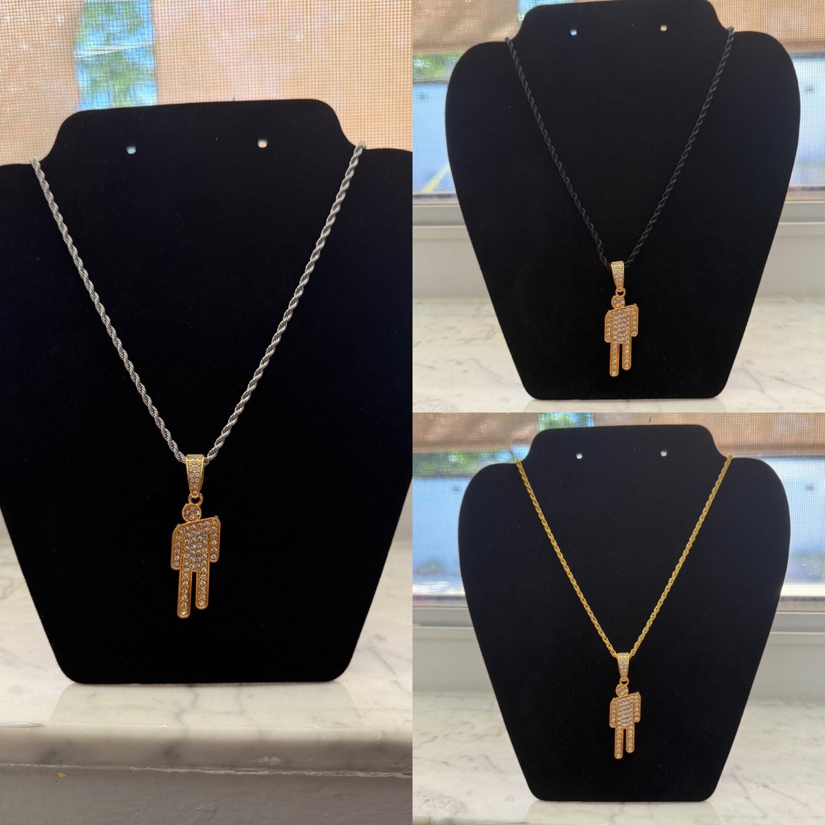 Billie Eilish ネックレス Billie Eilish Blohsh Inspired Necklace Blue/Red/Gold/Silver